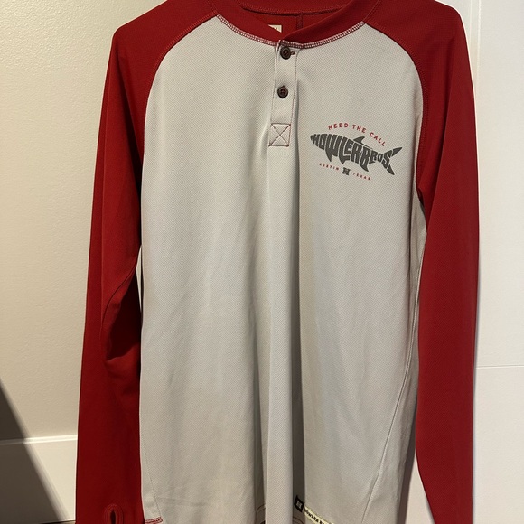 Howler Brothers Red and Gray Long Sleeve Tech Henley - Picture 1 of 5